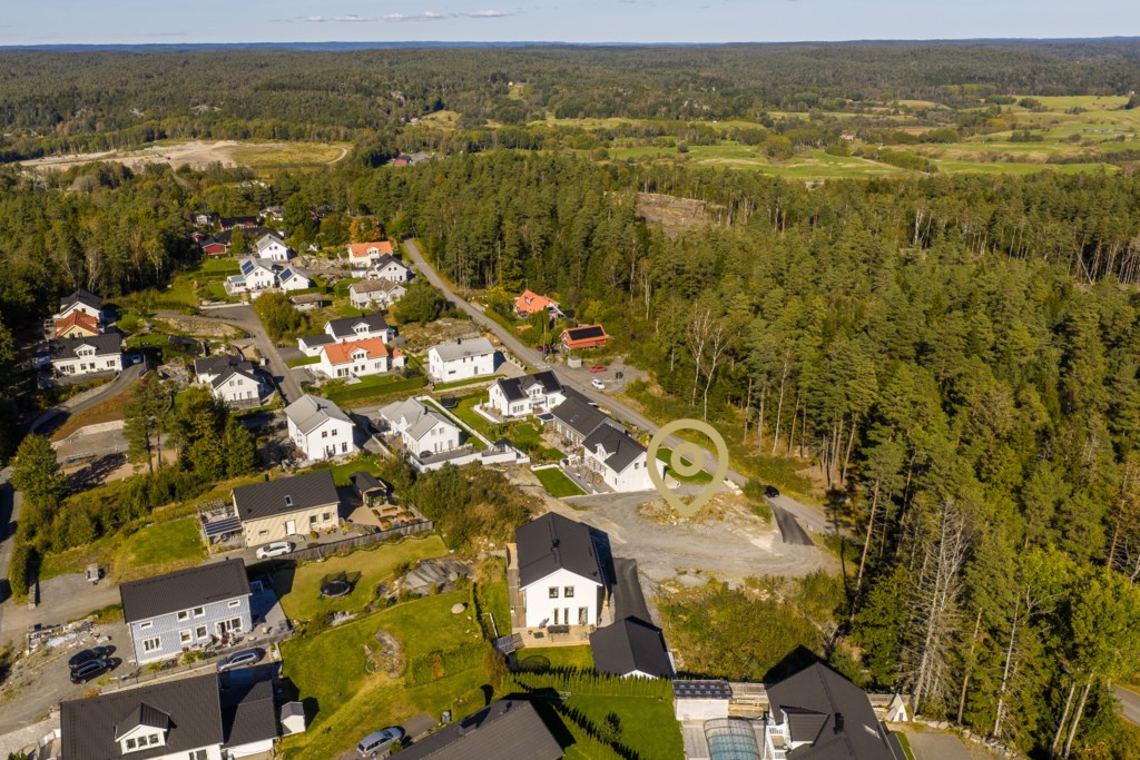 Tomt Smörvattnevägen 47, Gunnilse — flygbild